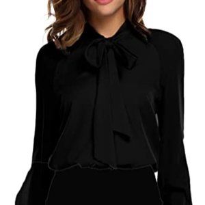 Women's Chiffon transparent Long Sleeve Shirt